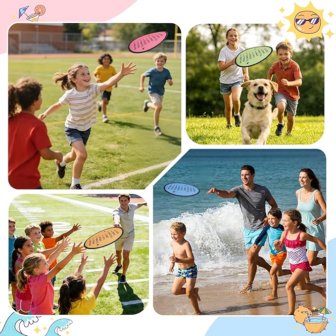 End of the Year Gifts for Students Bulk Foldable Flying Disc Fans Set with Stickers Bags, End of Year Student Gifts from Teacher Beach Fun Folding Pocket Hand Fans for Outdoor Activities Games