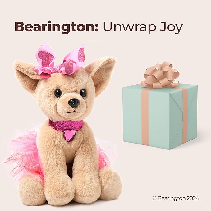Bearington Collection Ballerina Stuffed Animal - Ballet Doll - Dance Recital Gifts for Girls - Dog Chichi - 13"