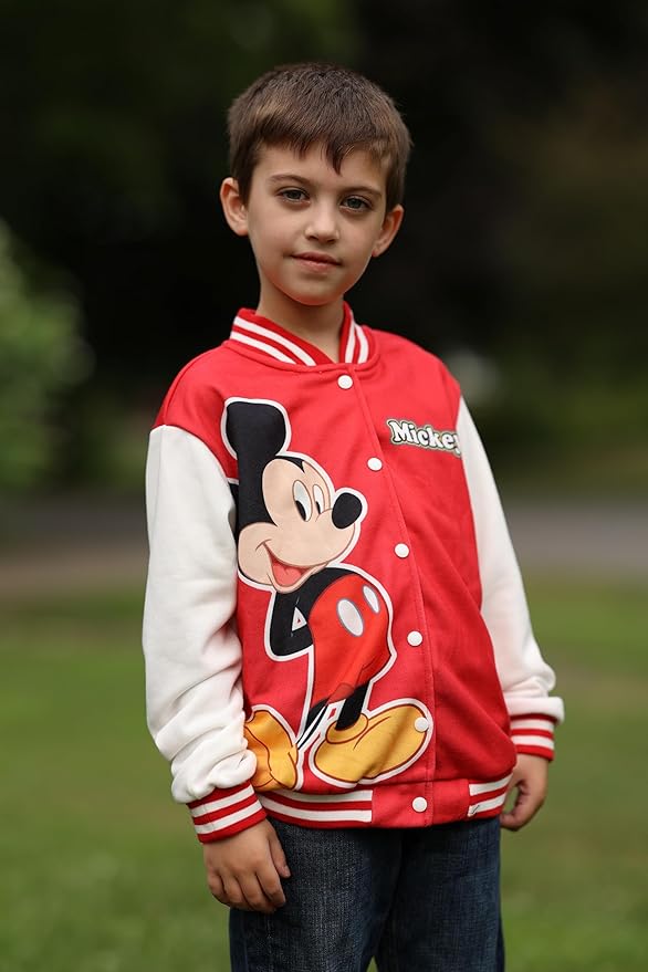 Disney Minnie Mickey Stitch Princess Frozen Marvel Jacket Lightweight Coat Button up Color Block Sweatshirt Sizes 2-14 Years
