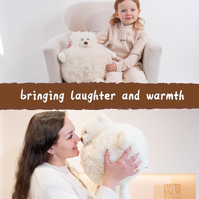 Weighted Stuffed Animals Bear - 20 Inch - 3.3 lb - White Polar Bear Stuffed Animals - White Stuffed Bear - Weighted Throw Pillow - Gift for Adults and Kids