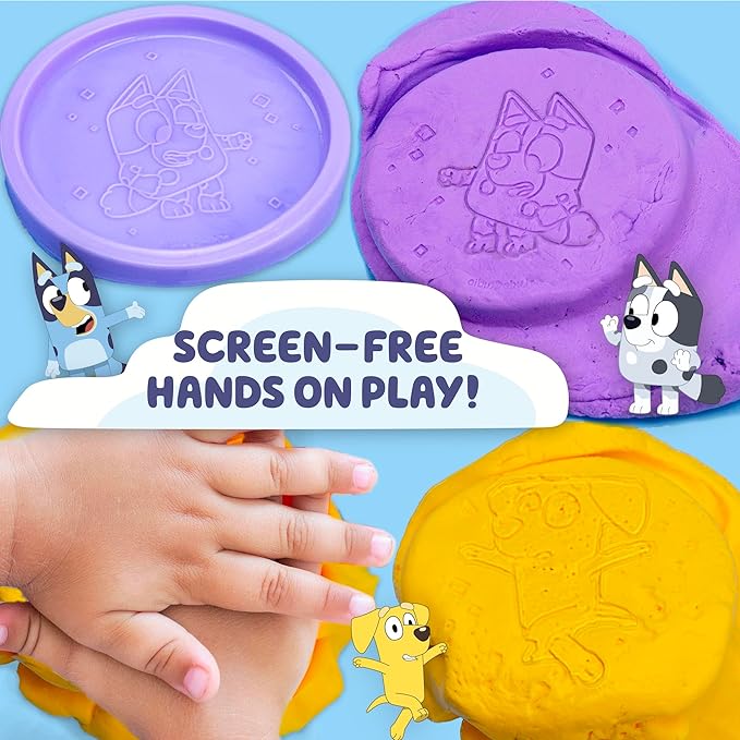 Bluey Mixy Squish Air-Dry Clay with Molded Lids, 4-Pack