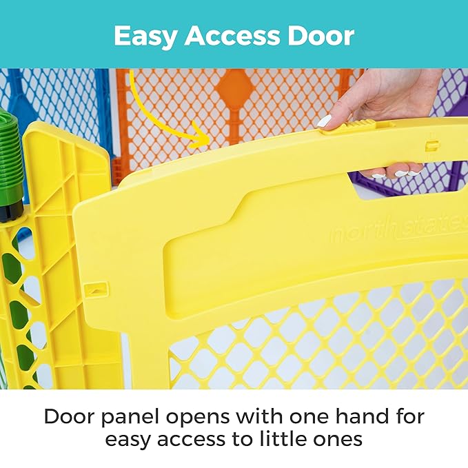 Toddleroo by North States - Superyard Colorplay 2-Panel Door Extension: 65.5 Inch Play Yard Extension with Door - Works with Superyard Playpens - Colorplay