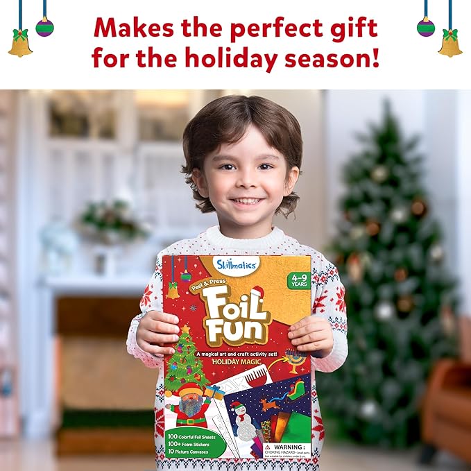 Skillmatics Foil Fun – Mess-Free Art & Craft Kit for Kids, DIY Creative Activity, Travel Game, Stocking Stuffer & Gift for Boys & Girls Ages 4, 5, 6, 7, 8, 9
