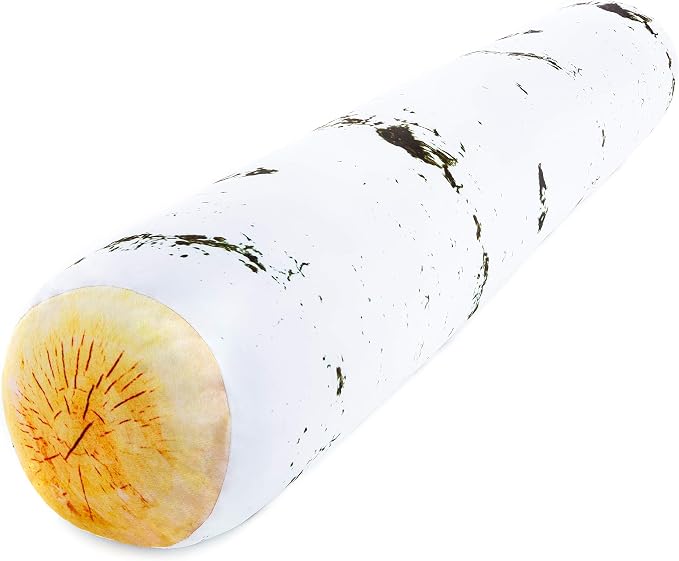 Log Birch Microbead Body Pillow - Straight Long Pillows for Comfort or Use During Pregnancy- Spandex 85% / Nylon 15% - Spongy Cooling Hypoallergenic Outer Fabric - 50" X 8" - Side Sleepers