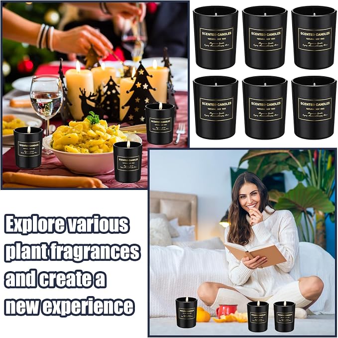 MTLEE 12 Pcs Candles for Home Scented Candles Gift Set for Women Long Lasting Aromatherapy Jar Candle Bulk Soy Wax Candles for Birthday Teacher Thanksgiving Anniversary