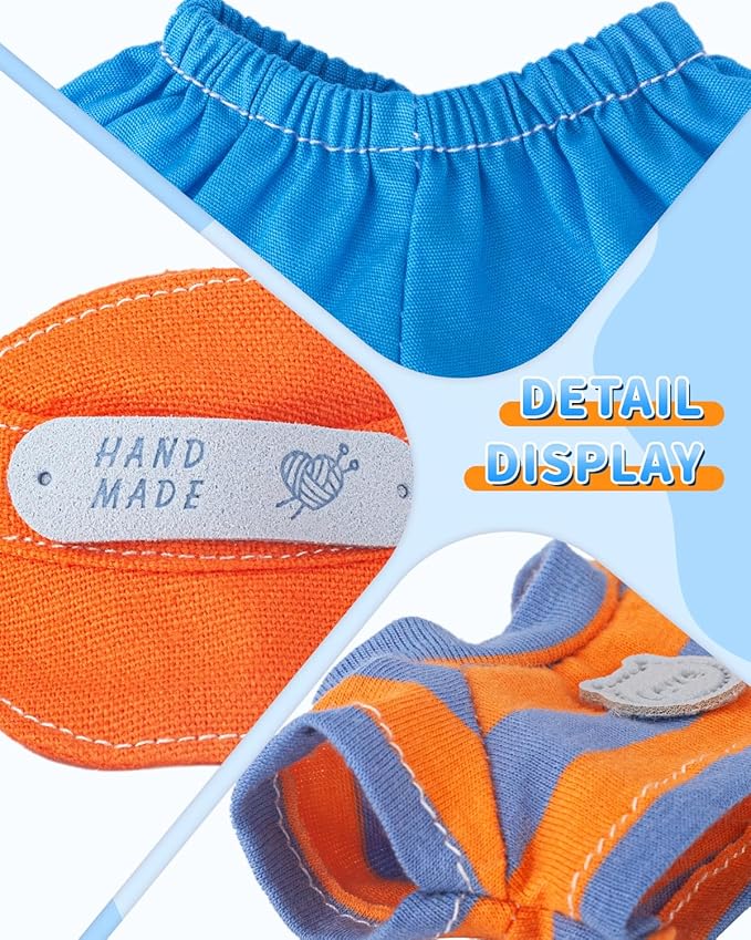 17cm Doll Clothes Set – 3PCS Outfit with Hat, Top & Shorts – Small Doll Clothes & Accessories for 15 - 17 cm Dolls – NO Doll Included – Great for Display, Play or Gift