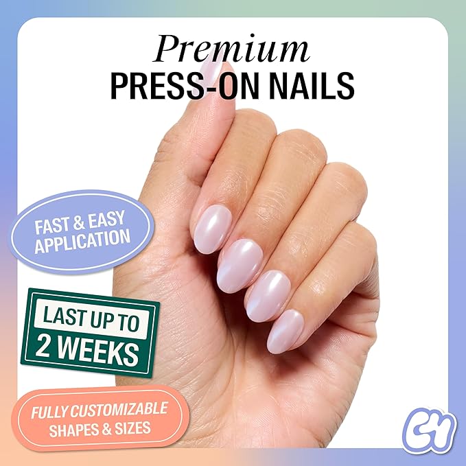 Chillhouse - Chill Tips, Press on Nails Kit - Lil Lilah (Oval - Short) - 30 Nail Shapes & Sizes - Up to 2 Weeks of Wear - Customizable - Reusable - Latina Founded & Women Owned - Beauty & Self Care