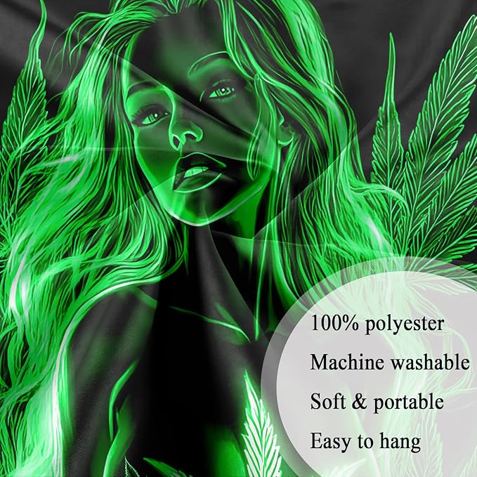 Bcsewcg Uv Glow in the Dark Blacklight Art Wall Hanging for Adults Room Bedroom Dorm Decor
