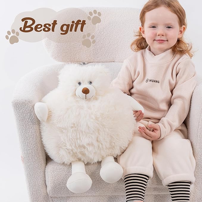 Weighted Stuffed Animals Bear - 20 Inch - 3.3 lb - White Polar Bear Stuffed Animals - White Stuffed Bear - Weighted Throw Pillow - Gift for Adults and Kids