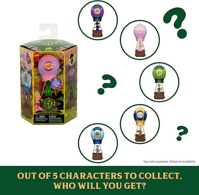 Mattel Universal Pictures’ Wicked Ozian Balloons Reveal Toy Set with Surprise Small Doll, Hot Air Balloon & Accessory (Styles May Vary)