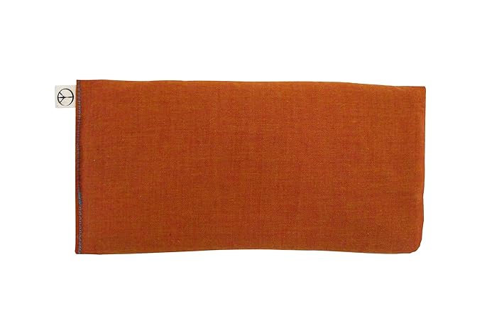 Unscented Flax Eye Pillow - Soft & Soothing Cotton Naturally Calming Colors - Weighted Yoga Massage Headache Sleep Made USA - apricot orange clay terracotta