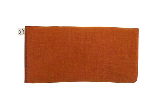 Unscented Flax Eye Pillow - Soft & Soothing Cotton Naturally Calming Colors - Weighted Yoga Massage Headache Sleep Made USA - apricot orange clay terracotta