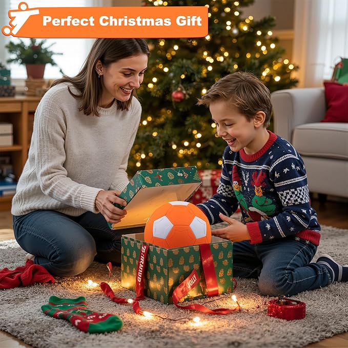 Size 4 Curve Soccer Ball Toy for Kid with Pump & Mesh Bag, Durable & Lightweight, Toddler Swerve Ball for Backyard Game, Indoor Outdoor Play Activity | Birthday Gift for Boy Girl Ages 3+ 4 5 6 7 8-12
