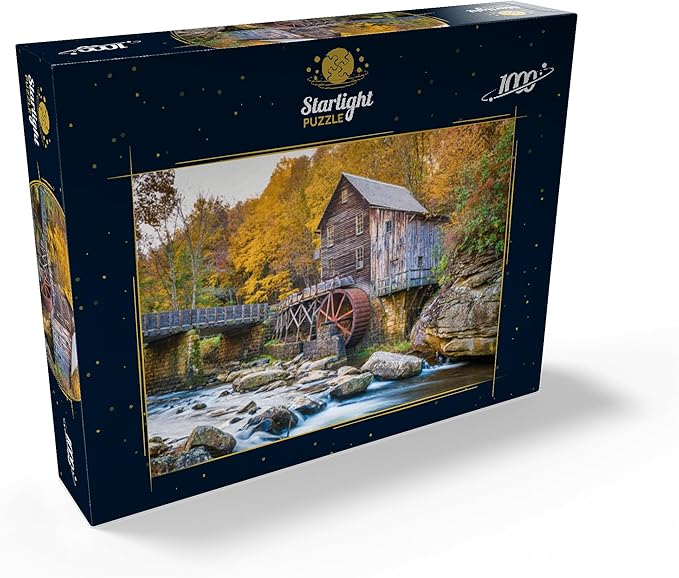 MyPuzzle Babcock State Park, West Virginia, USA at Glade Creek Grist Mill During The Fall Season - Premium 1000 Piece Jigsaw Puzzle for Adults