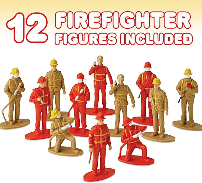 ArtCreativity 2.5 Inch Mini Fireman Figurines for Kids- Set of 12- Free Standing Firefighter Toys Figures- Birthday Party Favors for Boys and Girls, Goody Bag Fillers, Cake Toppers and Decorations