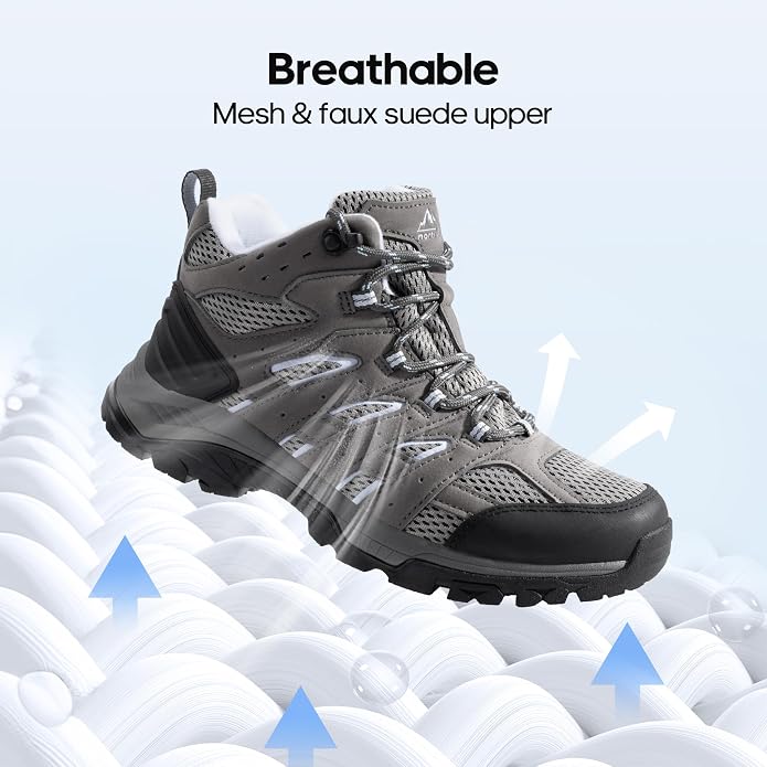 NORTIV 8 Women's Waterproof Hiking Boots Outdoor Ankle Trekking Mid Backpacking Mountaineering lightweight boots