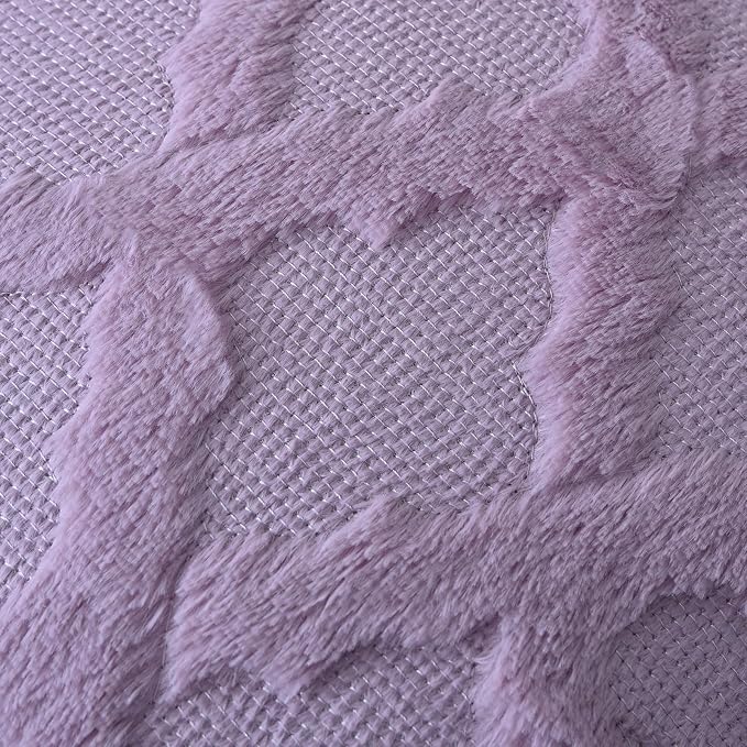Set of 2 Soft Moroccan Throw Pillow Covers 18x18 Inch Plush Boho Decorative Pillow Cover Accent Cushion Case for Couch Sofa Bed, Purple