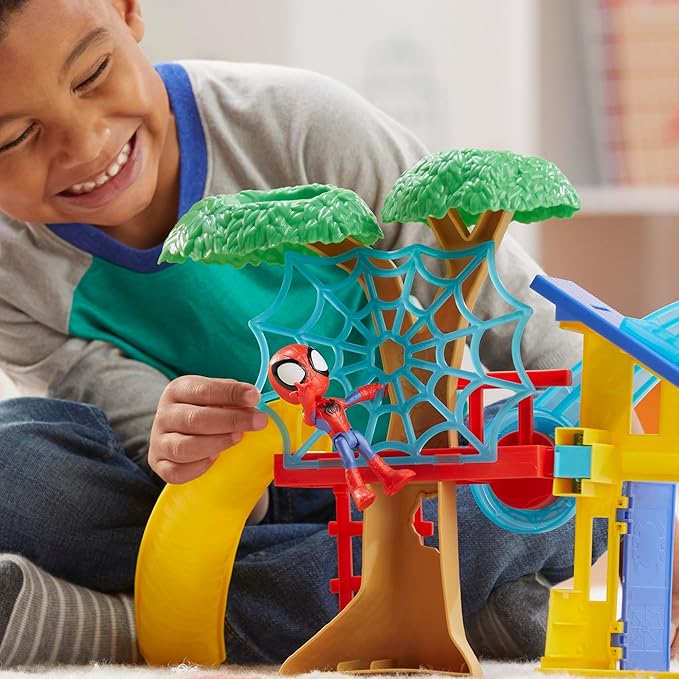 Spidey and his Amazing Friends Spidey Playground Playset, Includes 4-Inch Action Figure, Marvel Super Hero Toys for Kids 3 and Up