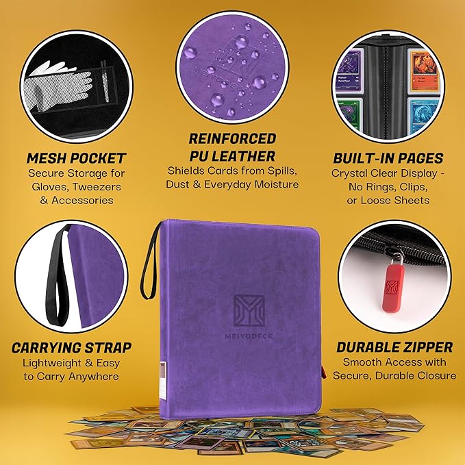 Toploader Binder | Holds 252 Toploaders | 9-Pocket | Ringless Double-Sided Pockets | Includes Collector Tweezers & Gloves | Premium Top Loader Binder for Trading Cards, Pokemon, Yu-Gi-Oh & TCG