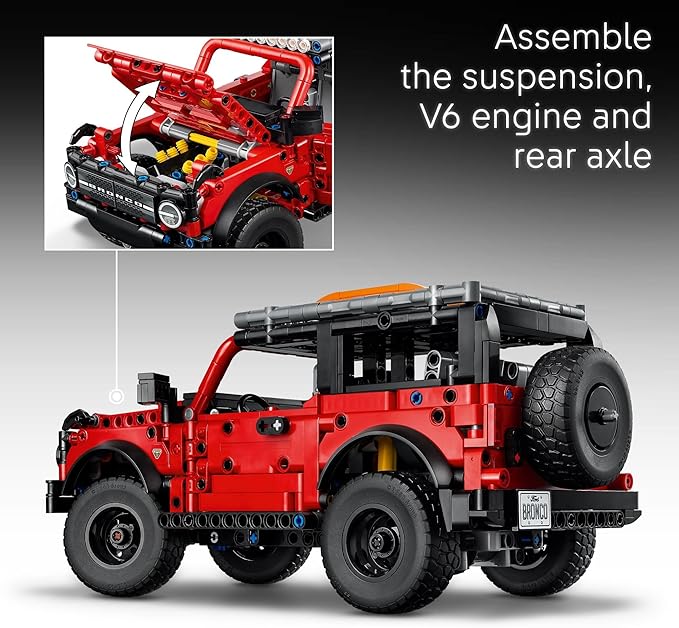 LEGO Technic Ford Bronco Kids Toy Car - Building Toy for Boys and Girls, Ages 10+ - Car Model Kit - Makes a Cool Birthday Gift for Kids - Authentic Ford Bronco Trim & Details - 42213
