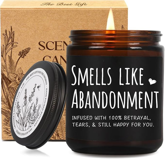 Funny Retirement Scented Candle Gifts for Woman Men, Smells Like Abandonment Candle, Leaving Job, Goodbye, Going Away, Moving Away Gift Candles for Coworkers Friends Boss, Work Bestie, Nurse Teacher13