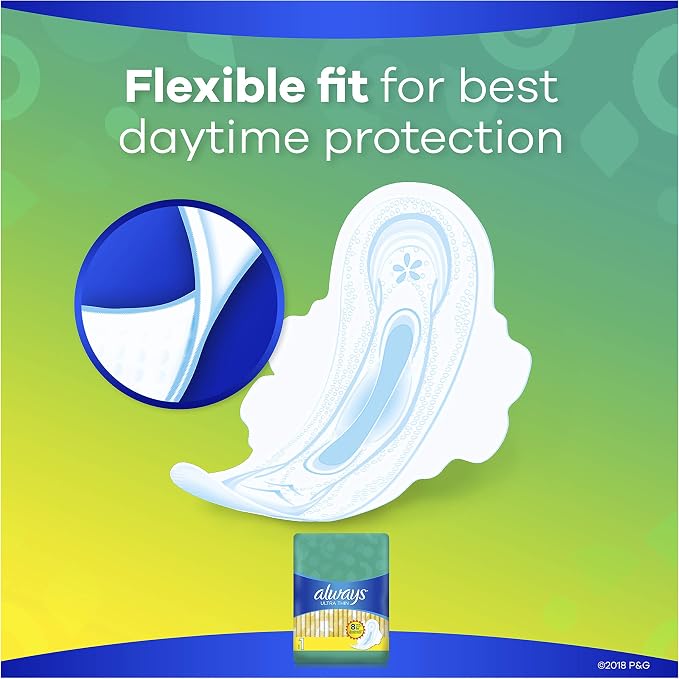 ALWAYS Ultra Thin Size 1 Regular Pads With Wings Unscented, 36 Count
