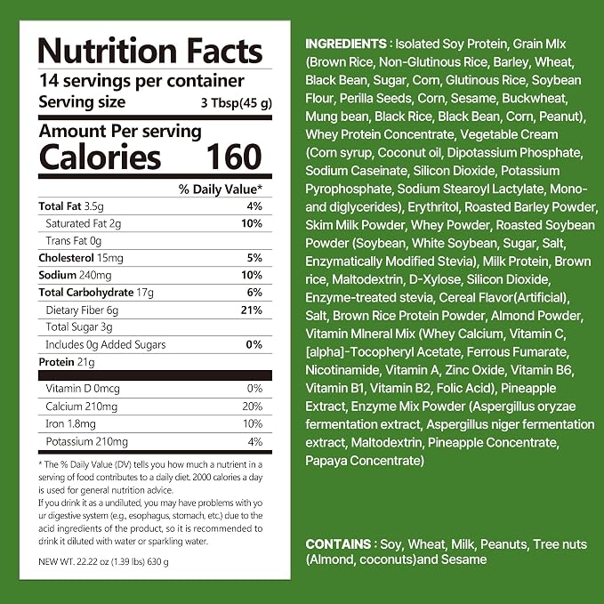 Flimeal GreenTea Matcha Protein Shake, With Crunchy Protein Balls, Protein Smoothie Powder - 21g Protein, Low Sugar, Keto-Friendly Meal Replacement Shake, 22.22oz, 14 Servings, 14 Servings (1 X 22.22oz)