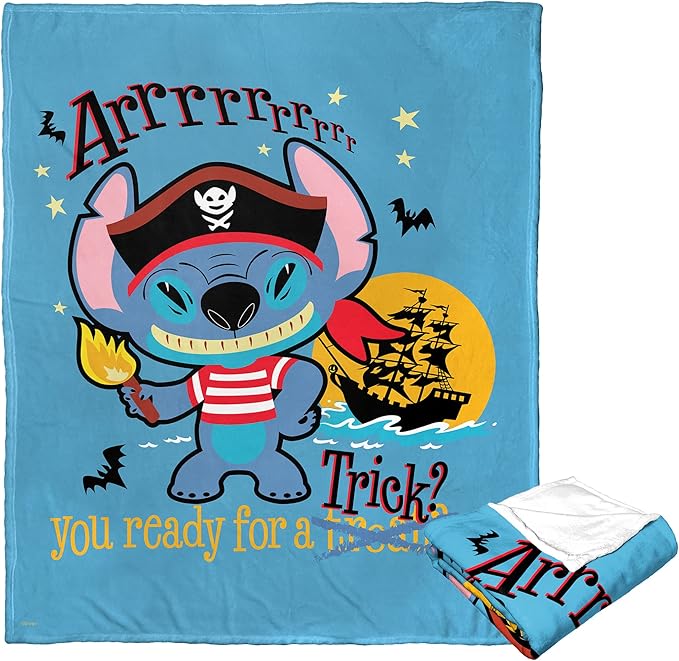 Northwest Lilo and Stitch Silk Touch Throw Blanket, 50" x 60", Pirate Stitch