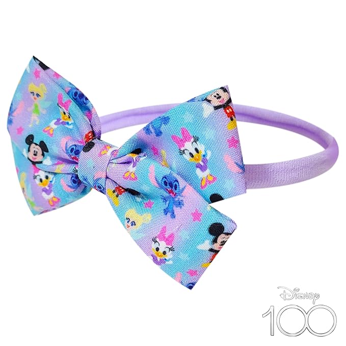 LUV HER Adorable Baby Headband Bows - Soft Elastic Hair Accessories for Girls, Printed Colorful Headbands