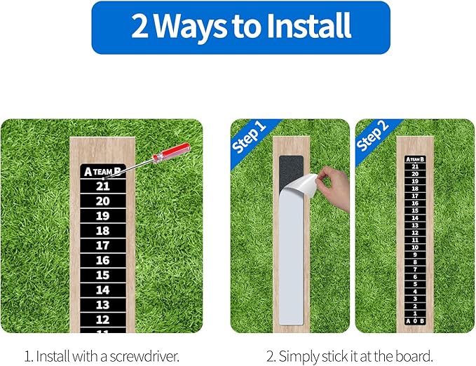 1 PC Cornhole Scoreboards Black, Magnetic Decal with Score Keepers for Corn Hole Boards, Scoreboard for Cornhole Game Easy to Install Keep Track of The Score