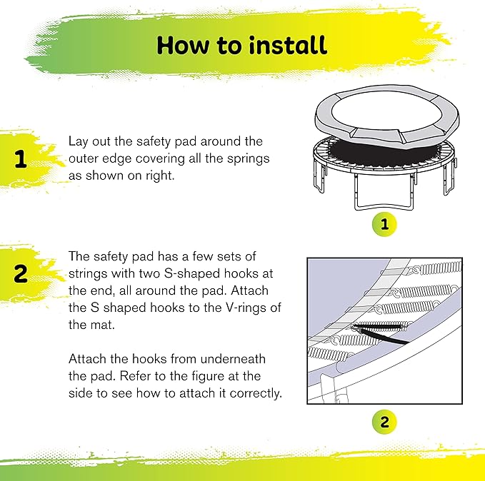 Machrus Upper Bounce Round Trampoline Replacement Safety Pad Spring Cover, Protective Accessories