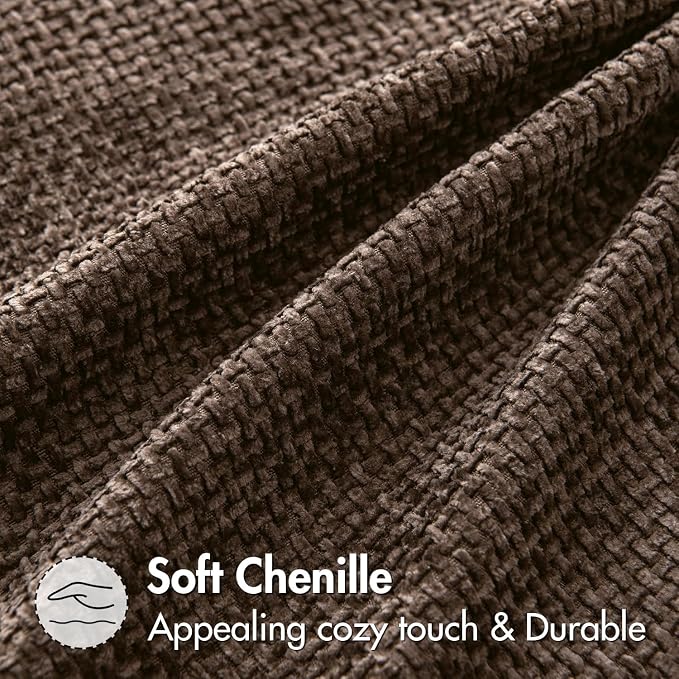 MIULEE Decorative Couch Throw Pillow Covers 22x22 Inch Dark Brown 2 Pack | Modern Boho Accent, Soft Chenille Pillow Covers, Farmhouse Cushion Cases for Home Decor Bed Sofa Living Room