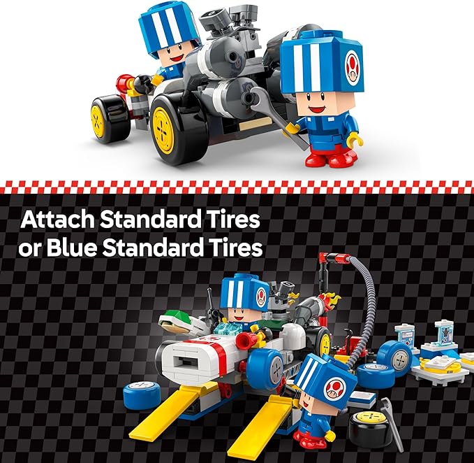 LEGO Super Mario: Mario Kart Toad's Garage - Nintendo Toy Building Set for Kids, Boys & Girls, Ages 8+ - Collectible Mario Kart Toy for Fans with 2 Blue Toad Figures - Gift Idea for Birthdays - 72035