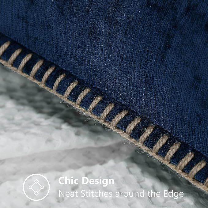 decorUhome Soft Chenille Throw Pillow Covers 26x26 Set of 2 Poseidon | Fall Textured Decorative Throw Pillow Cases Stitched Edge Modern Farmhouse Luxury Boho Velvet for Couch Sofa Bed Home Decor