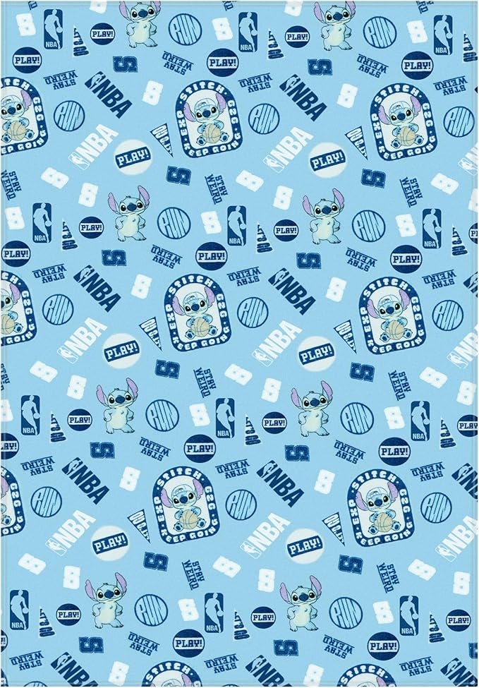 Northwest Disney Stitch Plush Throw Blanket, Oversized 62" x 90" Silk Touch Soft Fleece Blanket for Kids & Adults, Officially Licensed