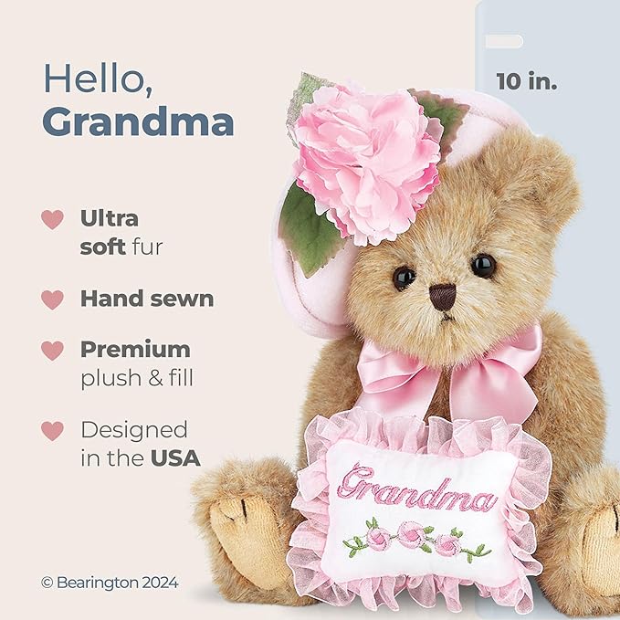 Bearington Grandma Teddy Bear Stuffed Animal - 10 Inches Teddy Bear Plush Toy