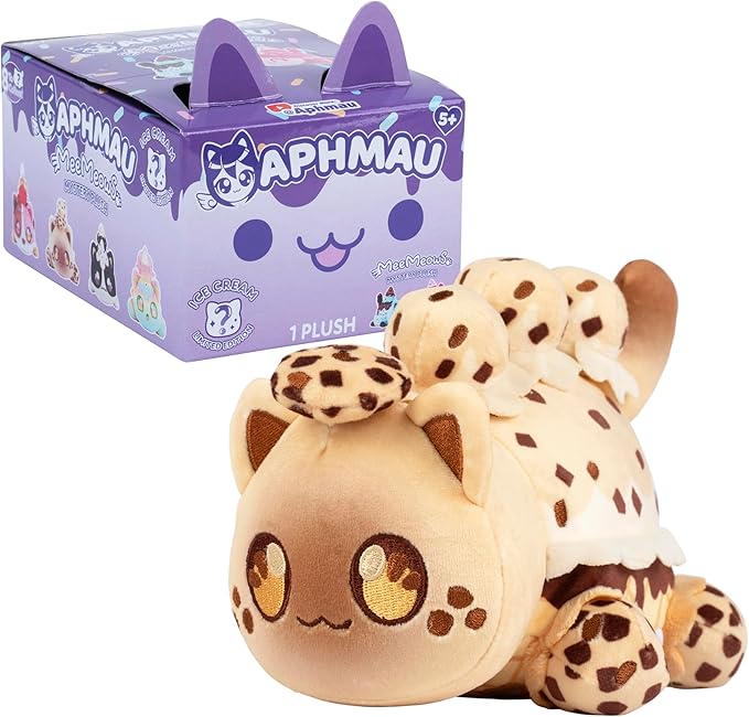 Aphmau 6” MeeMeow Mystery Plush – Ice Cream; YouTube Gaming Channel, Blind Box, 1 of 8 Possible Ice Cream MeeMeows, Official Merch
