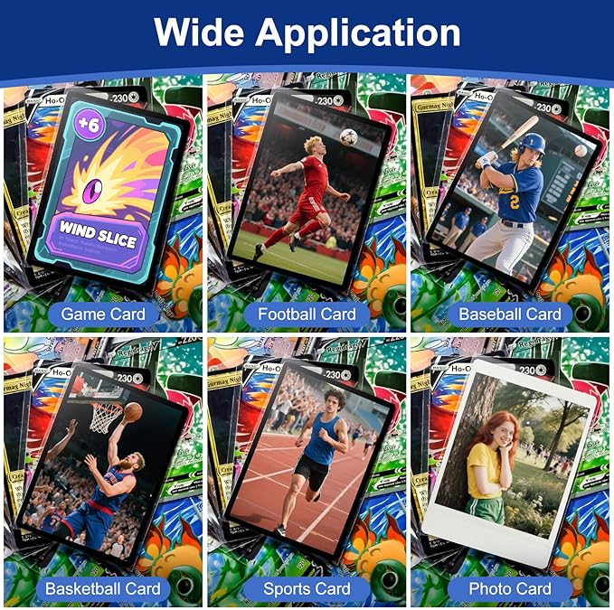 800 Pcs Soft Trading Card Sleeves, Top Loading Penny Card Sleeves for Standard Cards 2.5" X 3.5"，Ultra-Clear Card Protector for Game Cards, Baseball,Sports Cards,Mini Photos