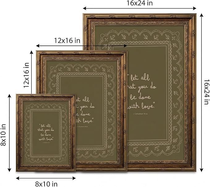 Framed Inspirational Bible Verse Wall Art Print “Let All That You Do Be Done with Love” Scripture Quote Picture with Vintage Christian Wall Decor for Living Room Bedroom Office 8x10 Inches