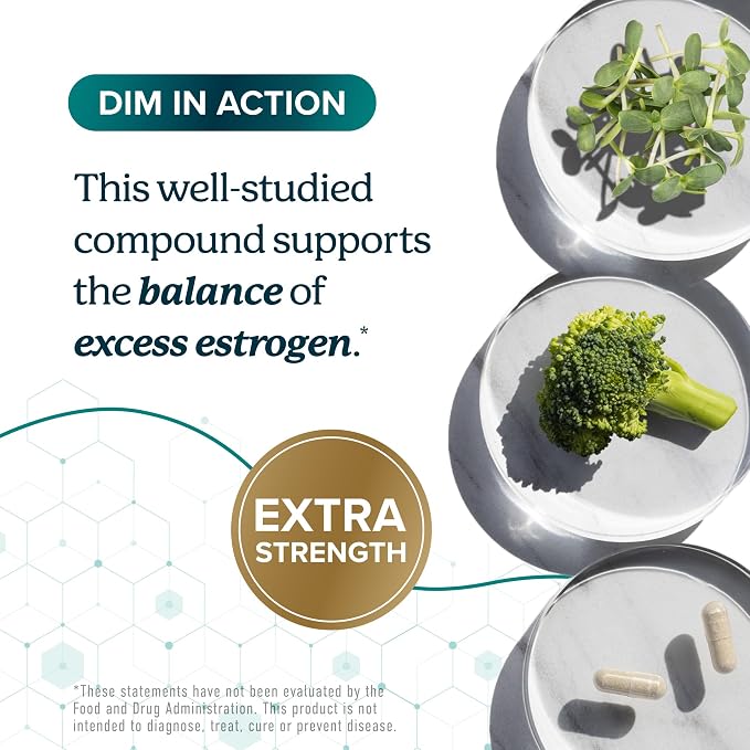 DIM Supplement 400MG Extra Strength | 6 Month Supply | Hormone Balance for Men and Women | Menopause, Acne, Hot Flashes Relief, Prostate & Antioxidant Support | Soy-Free, Gluten-Free | 180 Ct.