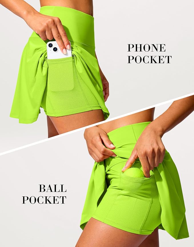 14" Tennis Skirt Golf Skorts with Pockets Tummy Control Shorts Pleated Skirts for Women Athletic Dressy Casual