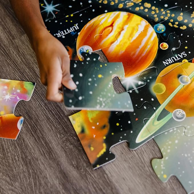 Melissa & Doug Solar System Floor Puzzle, 48 pc Jumbo Jigsaw Puzzle, Educational Screen Free Activity for Toddler, Preschoolers and Kids Ages 3+ (2 x 3 Feet) - FSC Certified
