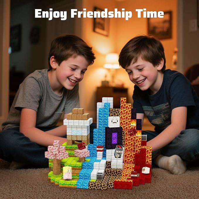 100PCS Magnetic Blocks- Magnetic Building Cubes, Magnet Toys for 3 4 5 6 7 8 Year Old,Children Sensroy Toys & Games, Christmas Birthday Gifts for Boys & Girls Ages 3+