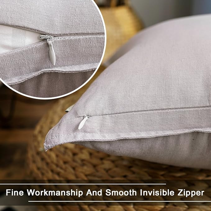 Jeanerlor Solid Cotton Linen Decoration Toss Throw Pillow Sham Cushion Case Special Pillow Cover Delicate Decorative Pillowcase for Children Kid Baby, 18"x18"(45 x 45cm), Silver Grey