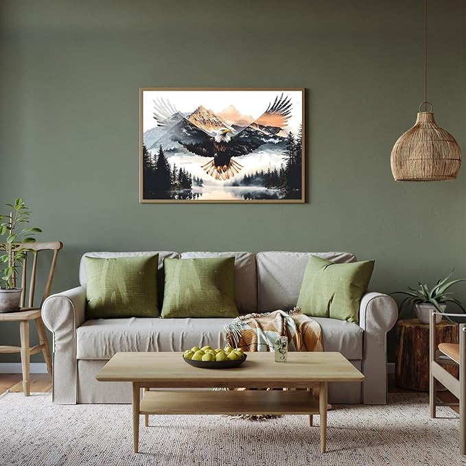 500 Piece Puzzles for Adults, Eagles Jigsaw Puzzles - Eagle's Embrace, Impossible Landscape Puzzles, Finished Size 20.47 * 14.96”, with 1:1 Poster, Letter on The Back