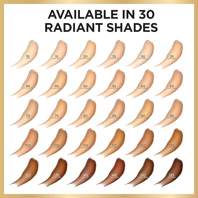 L'Oreal Paris Age Perfect Radiant Serum Foundation with SPF 50, Golden Beige, 1 Ounce