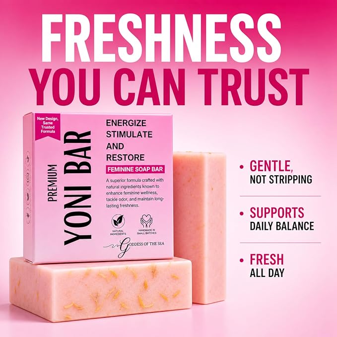 Premium Yoni 3 Bar Bundle - Natural Feminine Care Soap for pH Balance, Odor Control & Hydration | Organic Herbal Ingredients | Gentle yet Effective for Daily Intimate Hygiene | Handmade & Vegan