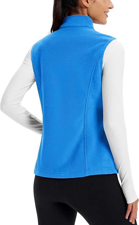 TACVASEN Women's Fleece Vest Lightweight Sleeveless Zip Jacket Outerwear | Soft Polar,Zipper Pockets,Stand Collar,Fall Winter Warm,Outdoor,Athletic,Running,Hiking,Travelling,Golf,Work