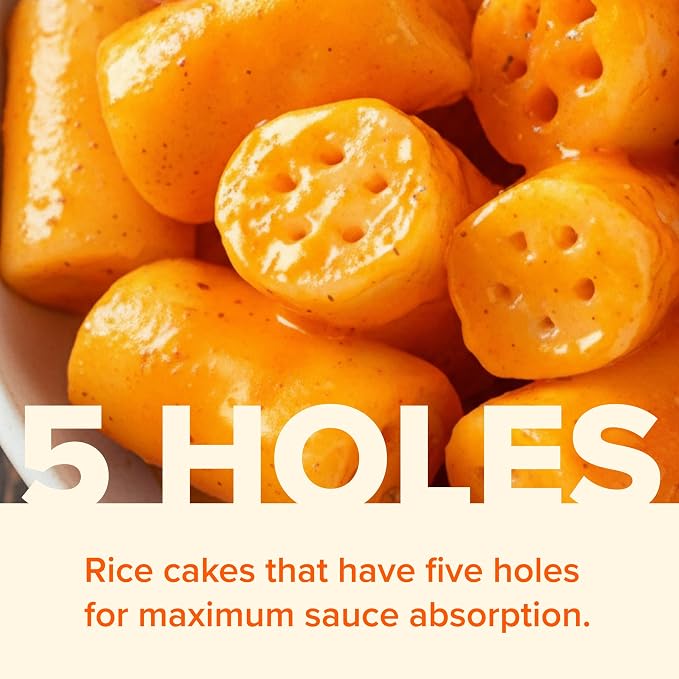 Five Holes Topokki Spicy Carbonara Flavor, Instant Korean Rice Cakes, 3.95oz (Pack of 2)