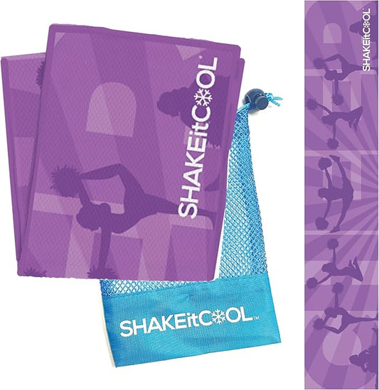 SHAKEitCOOL Original Cooling Towel – Be Cool in Style - Heat Relief, Soft, Lightweight, Sun Protection, Easy Clean - Perfect for Biking, Hiking, Running, Yoga, Golf, Gym, Baseball - Cheer